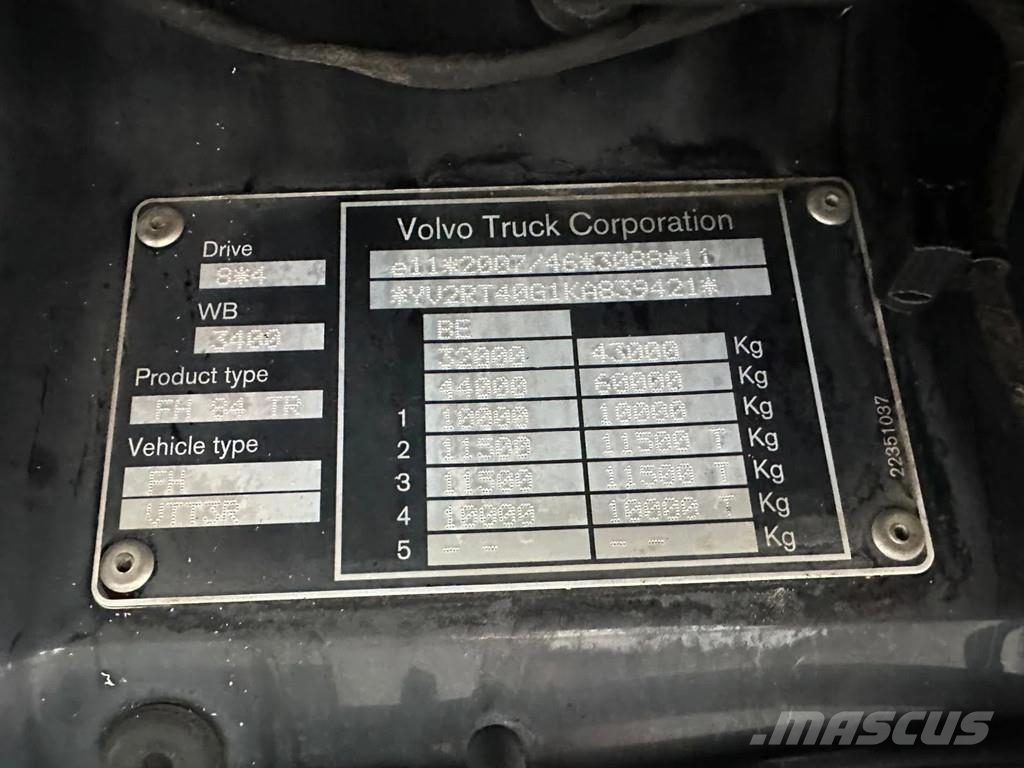 Volvo FH 500 8X4 TREKKER-BAKWAGEN +HIAB 408-8+LIER KRAAN Kranen voor alle terreinen