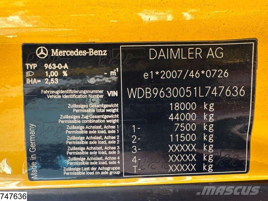 Mercedes-Benz Actros 1843 6x2, Retarder, PTO Raamautod