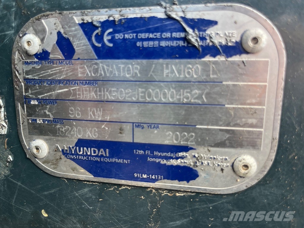 Hyundai HX160L Гусеничні екскаватори