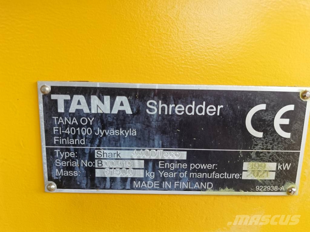 Tana Shark 440 DT Eco shredder wood remote radio آلات تمزيق المخلفات