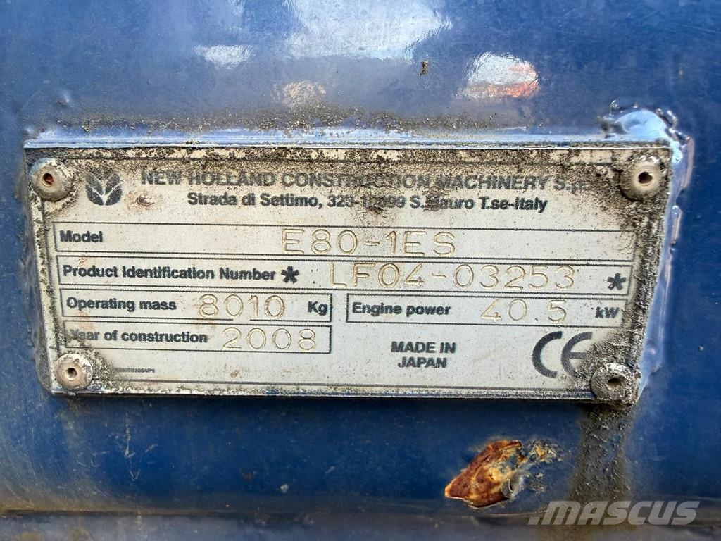 New Holland E80-1ES | A/C 중형굴삭기 7톤-28톤