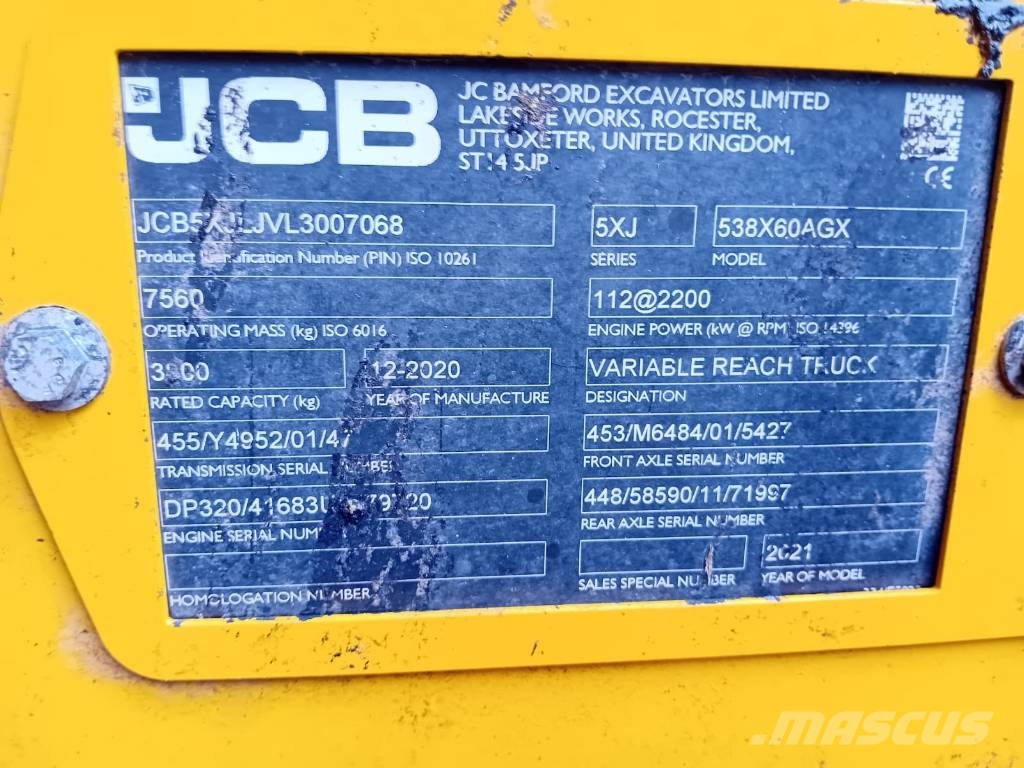 JCB 538-60 Agri 2021r.Parts Cargadoras sobre ruedas