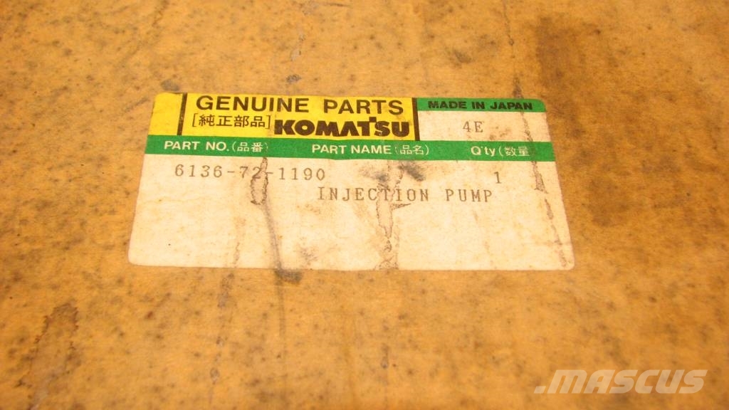 Komatsu ZEXEL INJECTION FUEL PUMP 101605-3740 Būvniecība- Citi