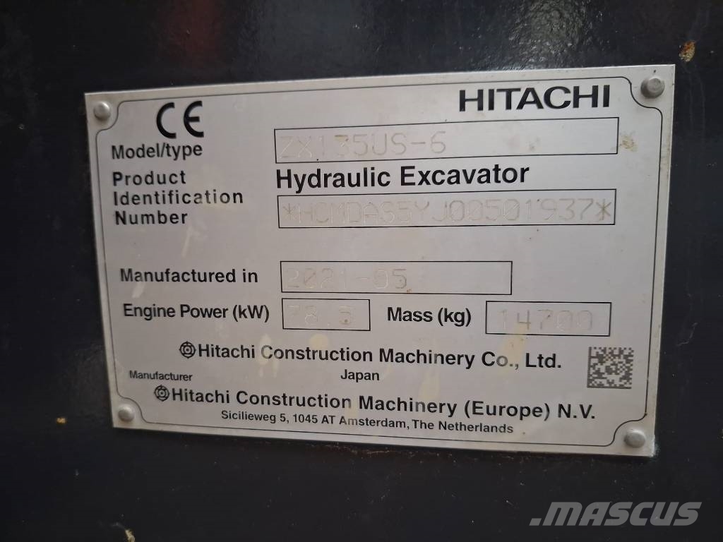 Hitachi ZX 135 US-6 Engcon Kāpurķēžu ekskavatori