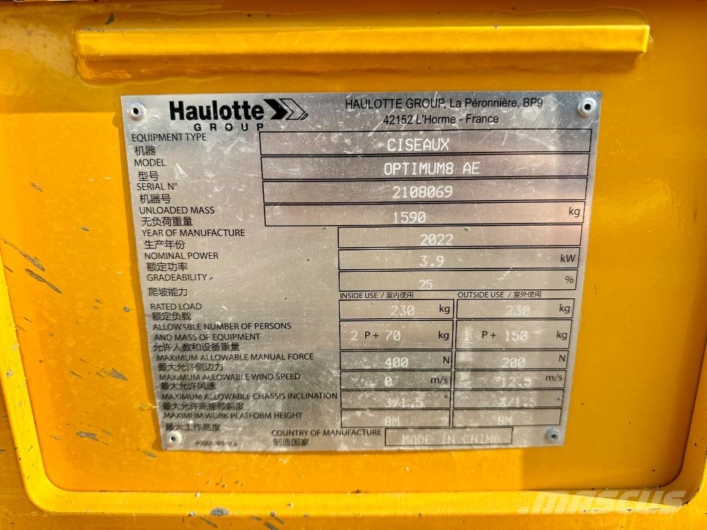 Haulotte OPTIMUM 8 - 2108069 剪式升降機