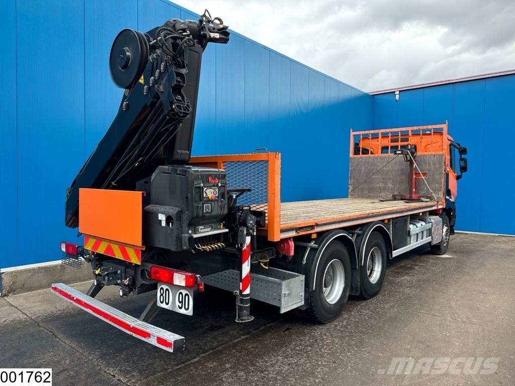 Renault C 380 6X4, EURO 6, HIAB, Remote, Steel suspension Lastbil med lad/Flatbed