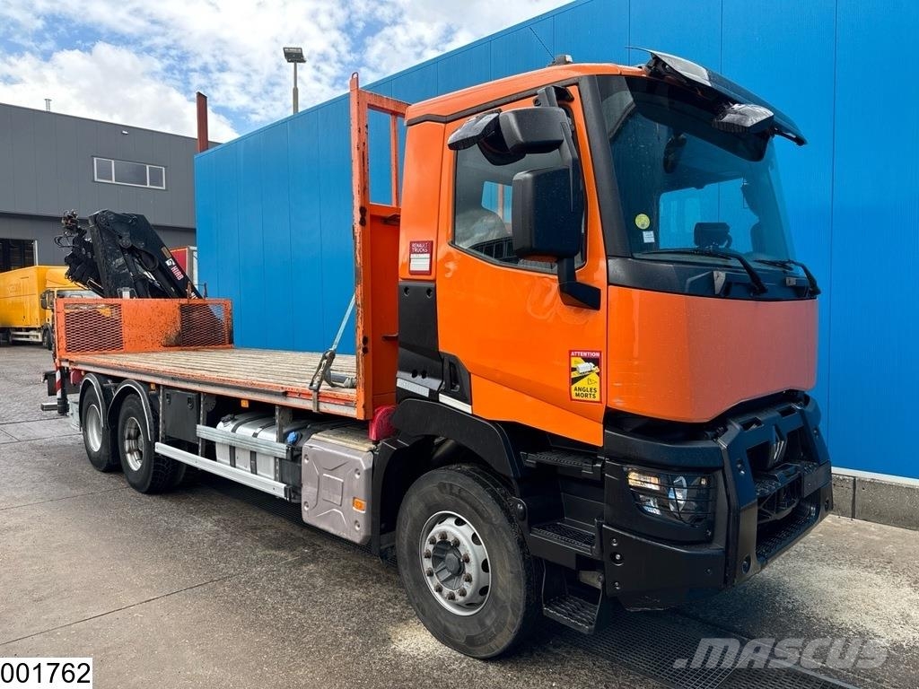 Renault C 380 6X4, EURO 6, HIAB, Remote, Steel suspension Camiones plataforma