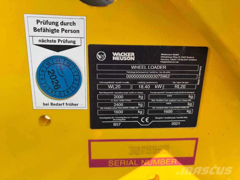 Wacker Neuson WL 20 Incarcator pe pneuri