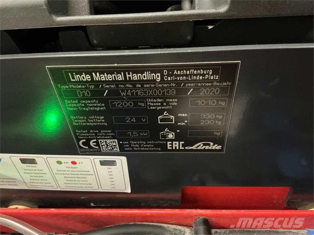 Linde D10 Préparateur de commande haute levée