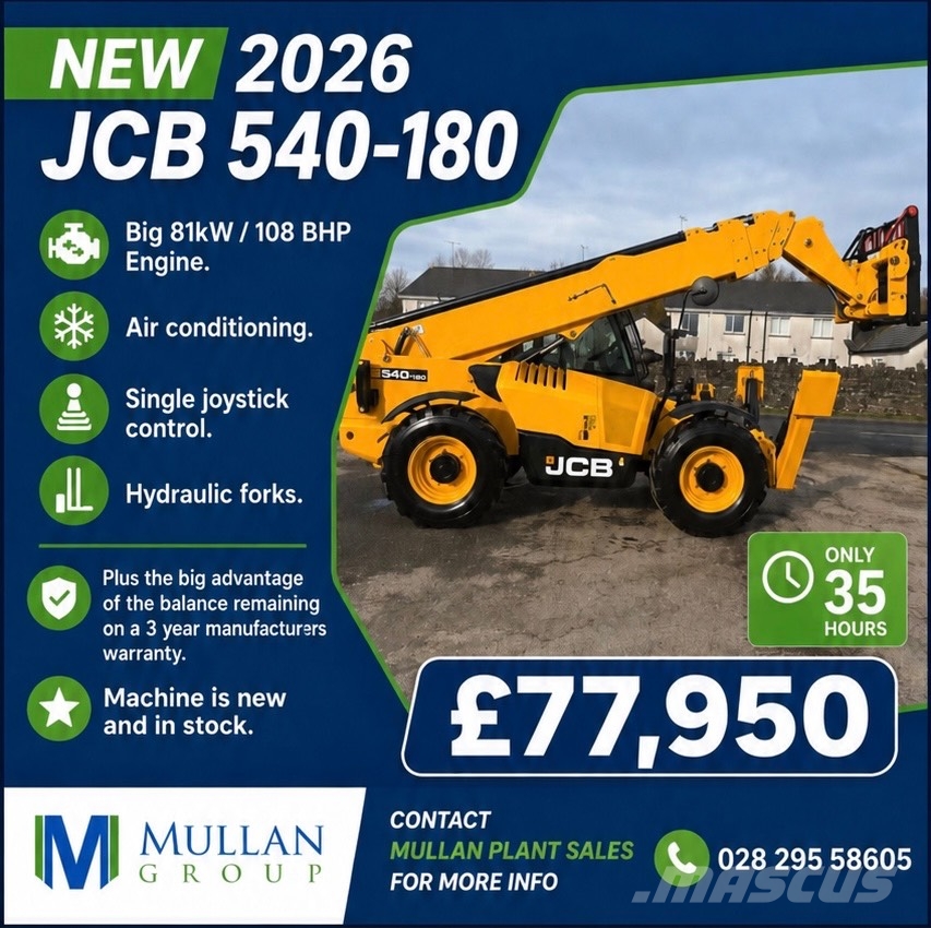 JCB 540-180 Big Engine / AC / Joystick / 3 Yr Warranty مناولات متداخلة