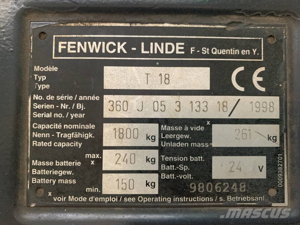 Linde T 18 V-3566 OB شاحنات مناولة ذاتية الدفع