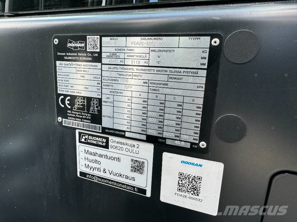 Doosan D35C-9 Vuokratrukki 柴油卡車