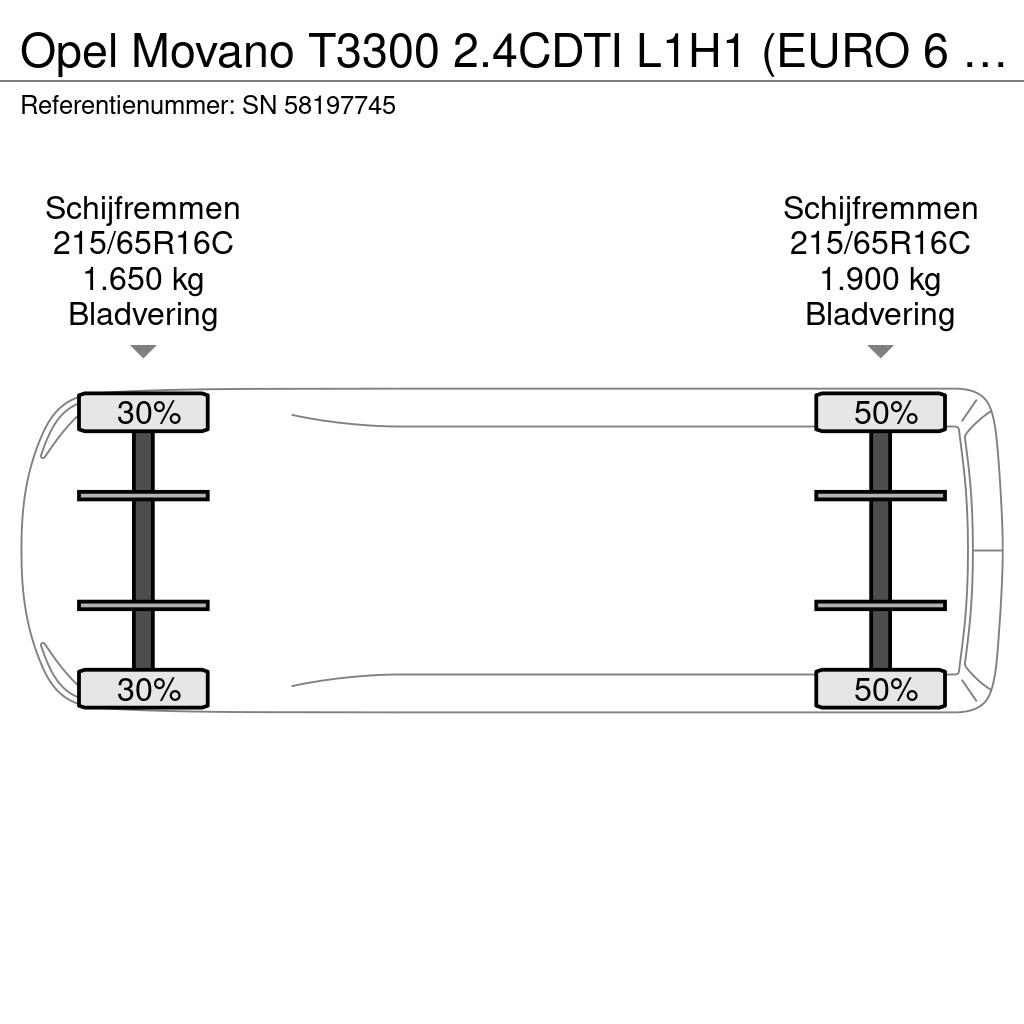 Opel Movano T3300 2.4CDTI L1H1 (EURO 6 / 6 GEARS MANUAL Gesloten opbouw