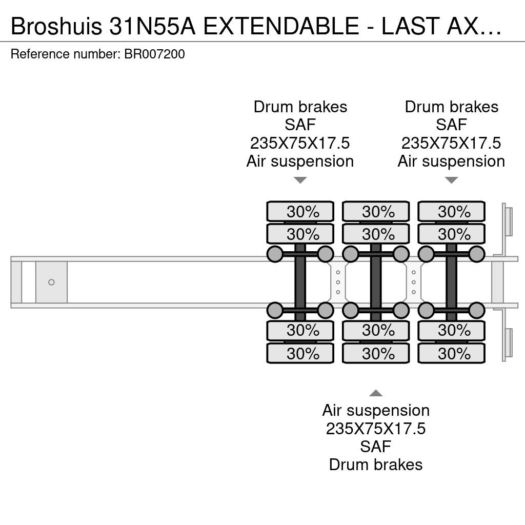 Broshuis 31N55A EXTENDABLE - LAST AXLE STEERING Semirremolques de carga baja