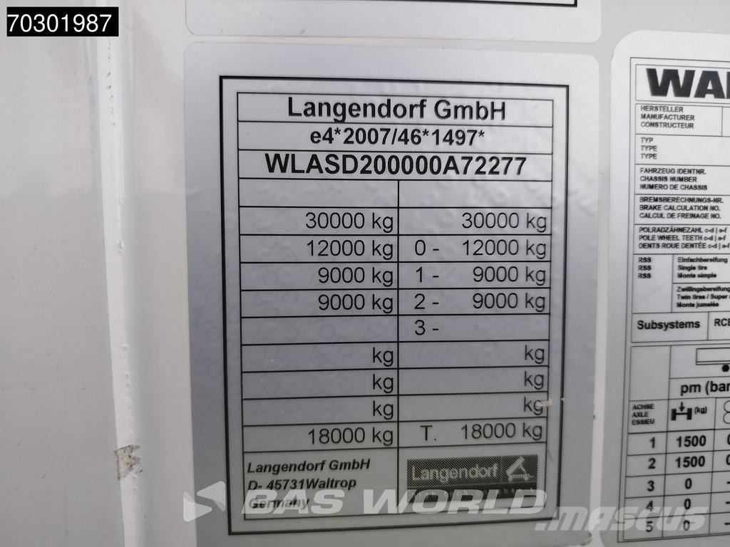 Langendorf SD2 NEW RaceTrailer 2500kg Tailgate نصف مقطورات ذات هيكل صندوقي