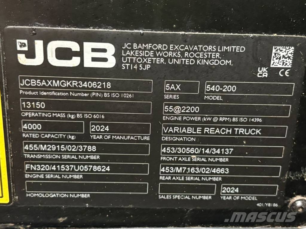 JCB 540-200 Ładowarki teleskopowe