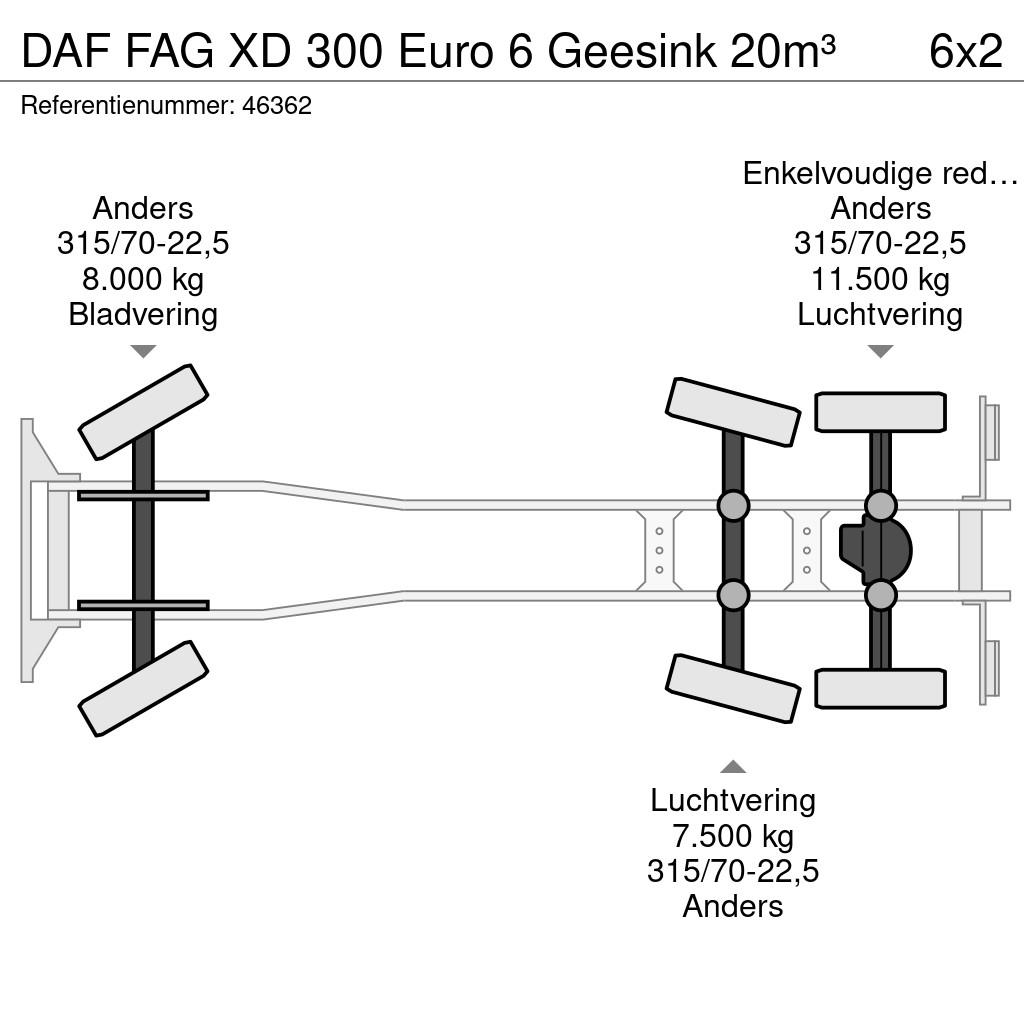 DAF FAG XD 300 Euro 6 Geesink 20m³ Camiones de basura