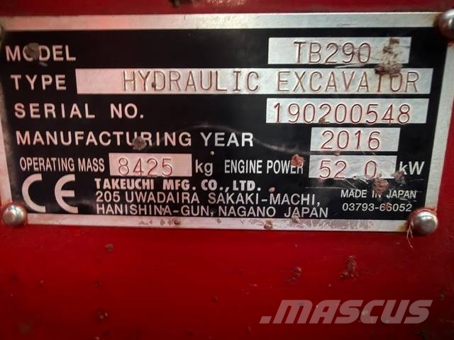 Takeuchi TB 290 Midi-gravemaskiner 7t - 12t