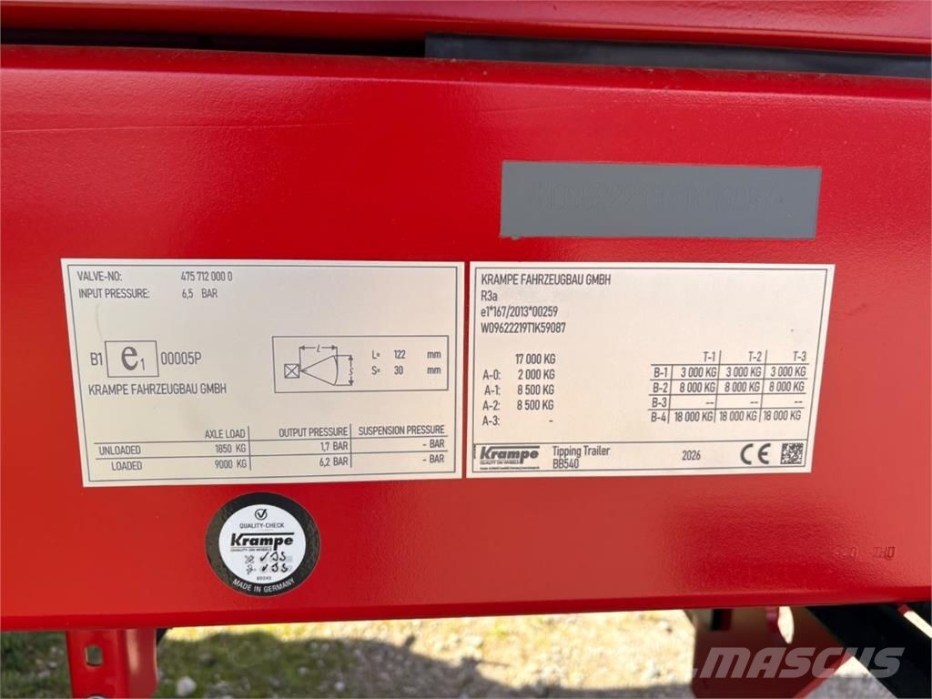 Krampe BB 540 Carrier Muldenkipper Muut maatalouskoneet