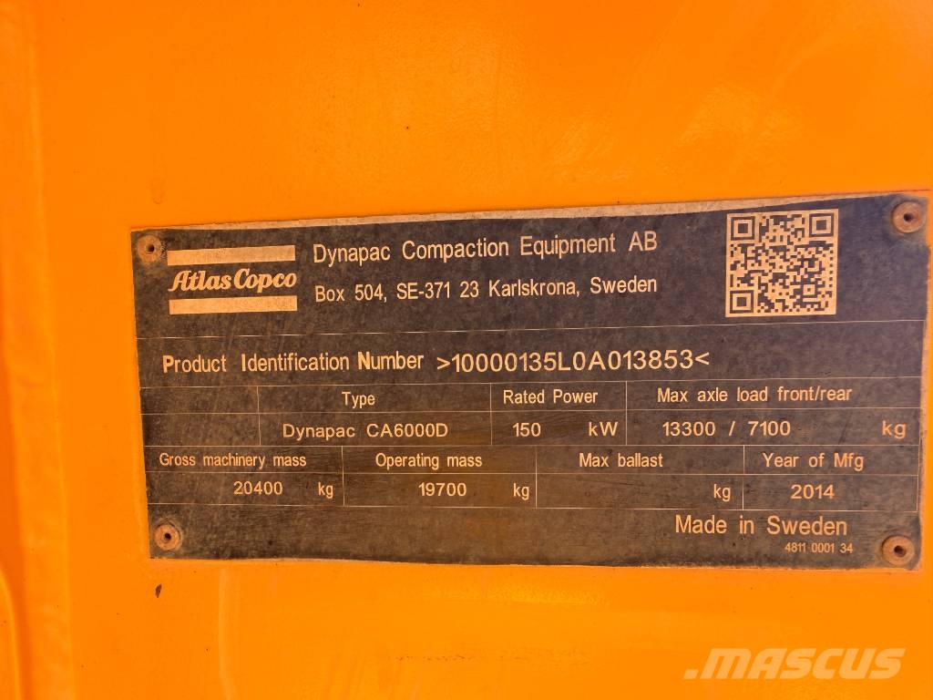 Dynapac CA6000D Single drum rollers