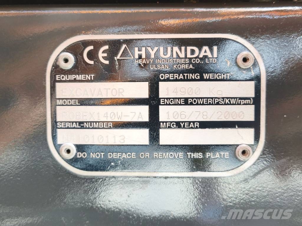 Hyundai Robex 140W-7A Mobilbagger