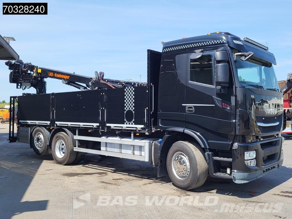 Iveco X-Way 570 X-Way 6X2 Fassi F215 Crane Lift+Steering شاحنات مسطحة/مفصلية الجوانب