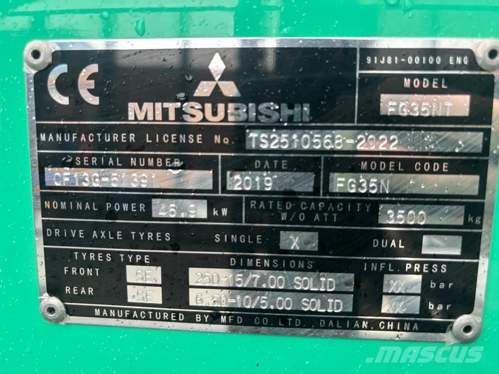 Mitsubishi FG35NT Heftruck LPG 지게차