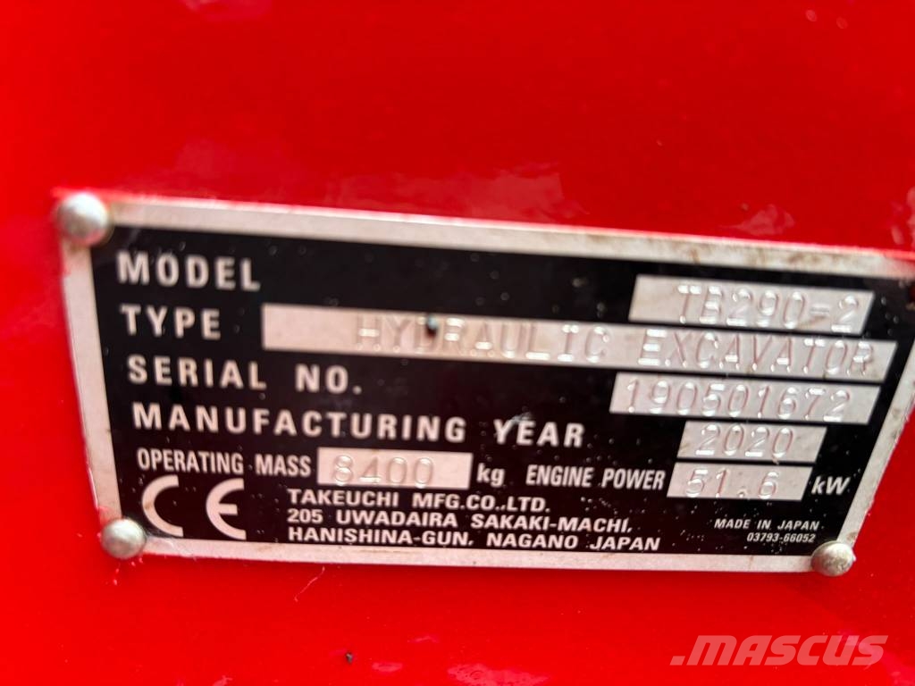Takeuchi TB 290-2 حفارات وسط 7 طن - 12 طن