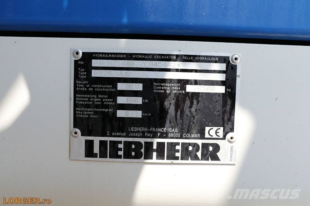 Liebherr R 926 WLC 履带挖掘机