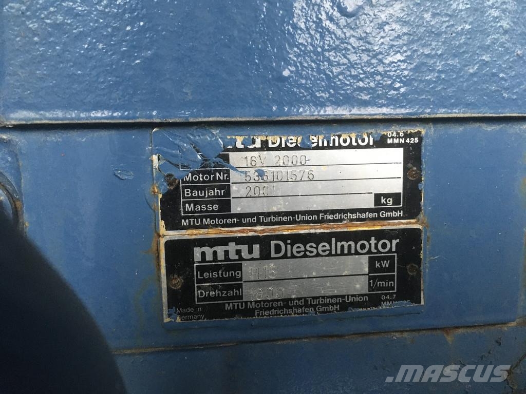 MTU 16V2000 GENERATOR 1250KVA USED Autres générateurs