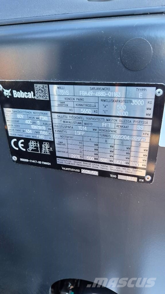 Bobcat B35NS Li-ion sähkötrukki Carrelli elevatori elettrici