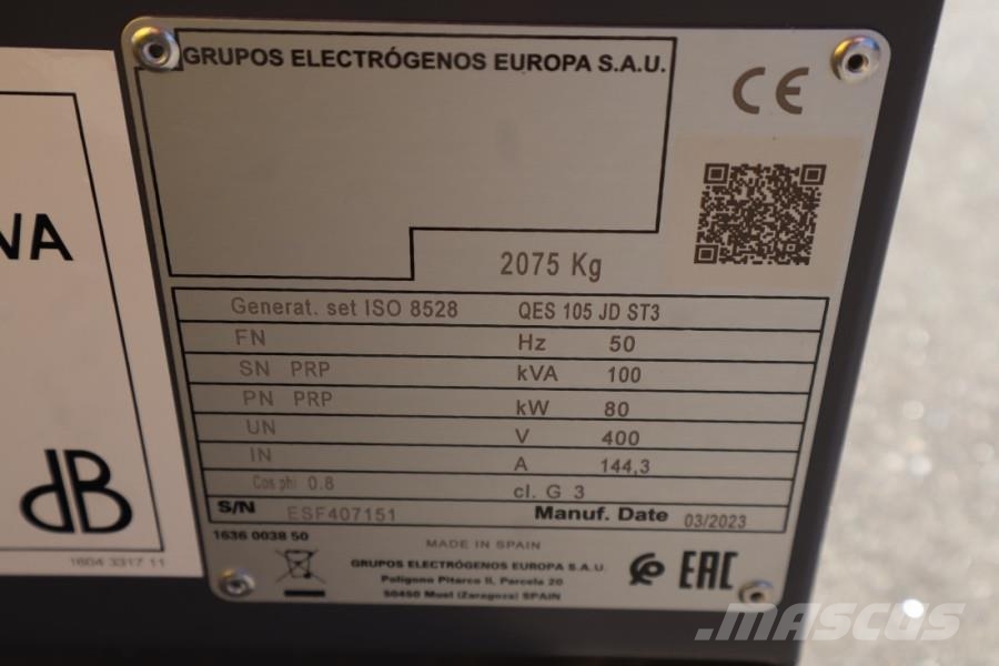 Atlas Copco QES 105 JD ST3 Valid inspection, Diesel, 105 kVA Дизельні генератори