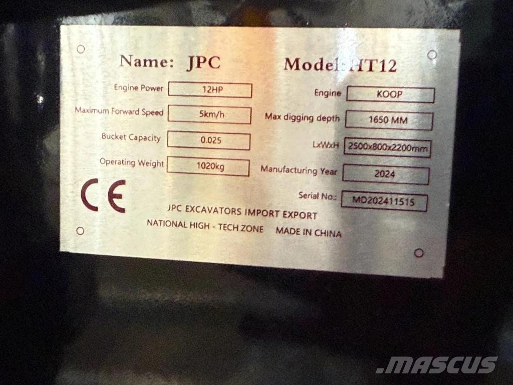 JPC HT12 + TRAILER -BOTH NEW AND UNUSED! Mini bageri < 7t