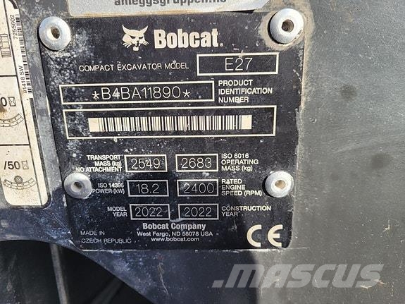 Bobcat E27 350 timer Építőipar - Egyebek