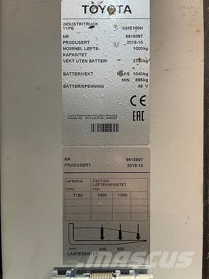 BT OME100H plukktruck Diger