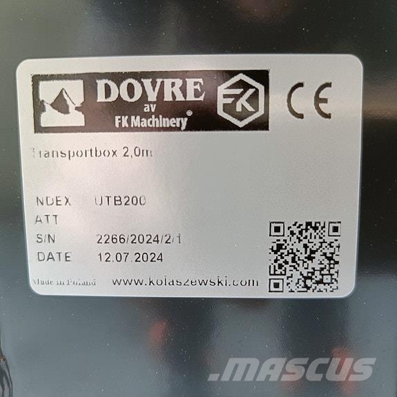  DOVRE Transportbox 2meter m/tipp Rimorchi multiuso