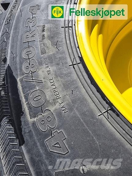 John Deere Hjul par: Nokian TRI 2 480/80 34 gul Banden, wielen en velgen
