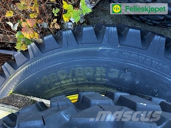 John Deere Hjul par: Nokian TRI 2 480/80 34 gul タイヤ、ホイル、リム