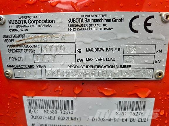 Kubota KX037-4 M/Engcon tilt Sonstige Baumaschinen