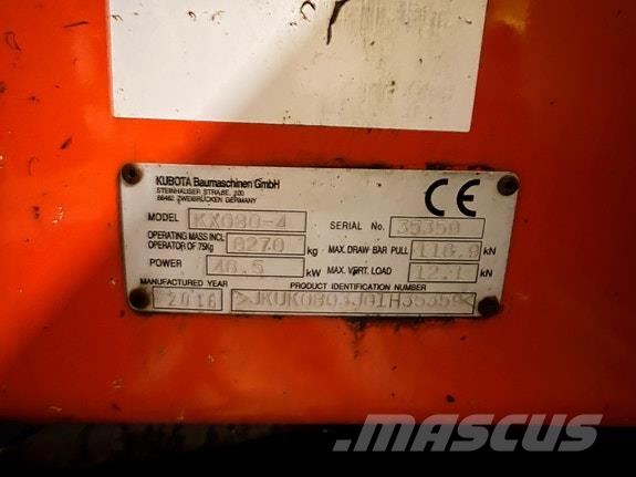 Kubota KX080-4 معدات البناء - غير ذلك