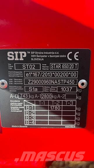 Orkel Sip Star 650 20T Stroje na zber krmovín-príslušenstvo