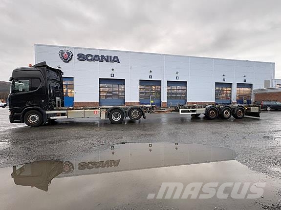 Scania R580B6x2NB containerbil med henger Containerbil