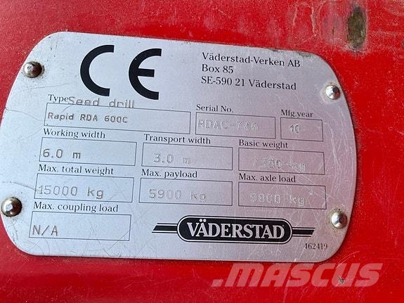 Väderstad Rapid RDA 600C Såmaskiner
