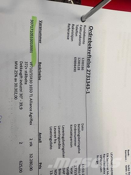  VF710/55R30 Dekk Tractors