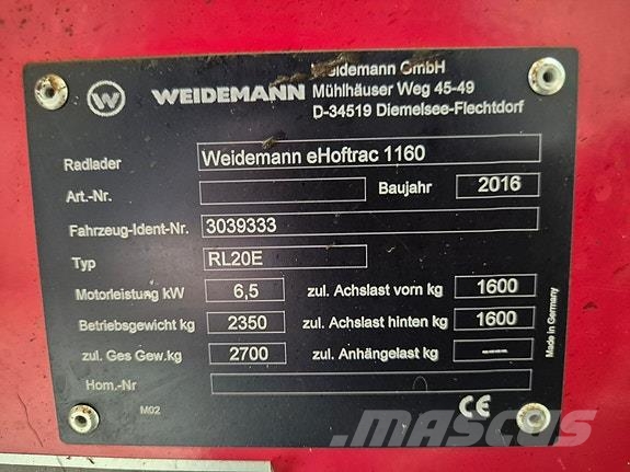 Weidemann 1160e Otra maquinaria agrícola