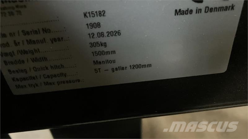 Kirk 5000 kg Kirk Pallegafler Manitou skifte Kirk 5 ton شوكات