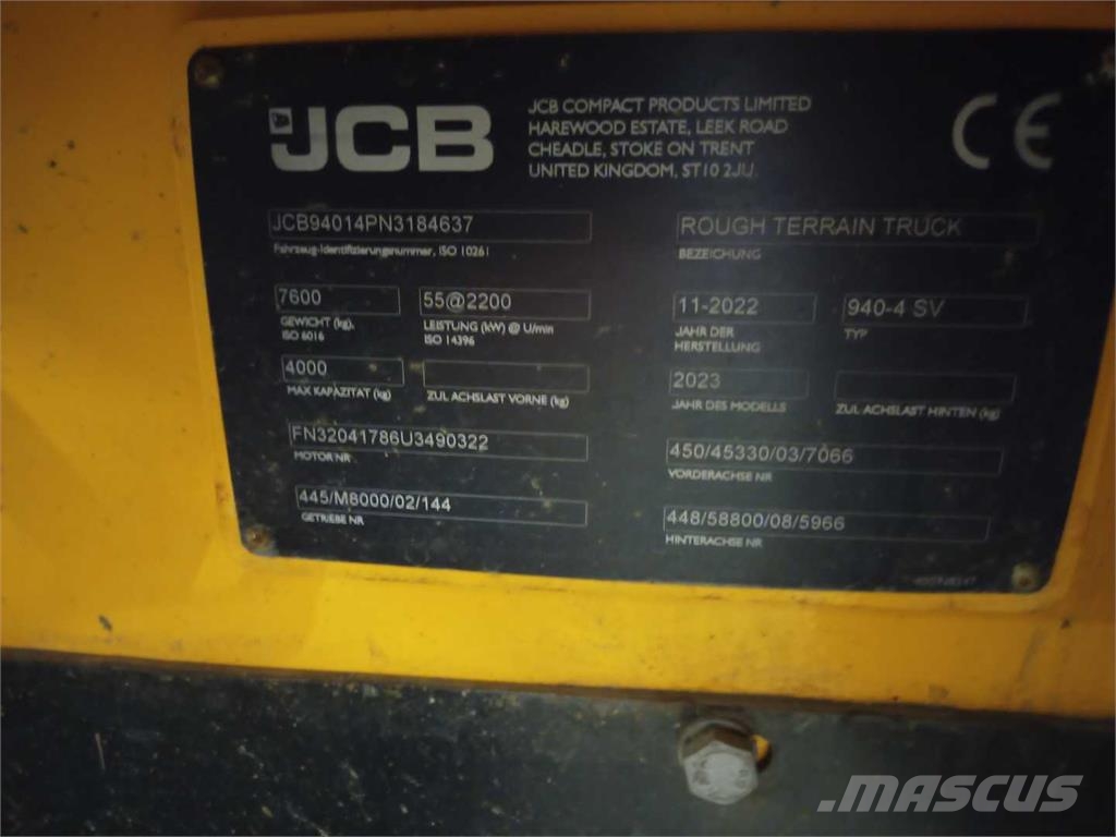 JCB GELAENDESTAPLER 940 Wózki widłowe terenowe