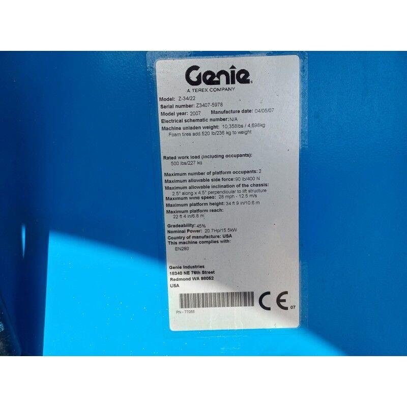 Genie Z-34/22 IC Elevadores braços articulados