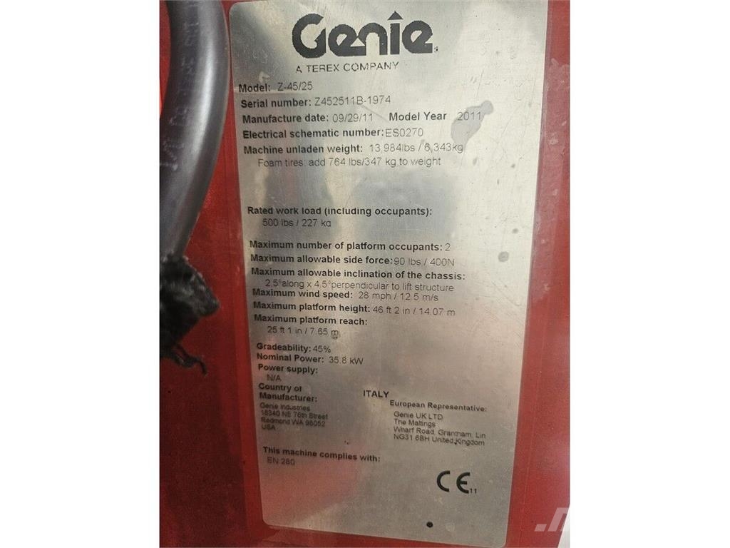 Genie Z-45/25 J 관절형 전동이동 리프트