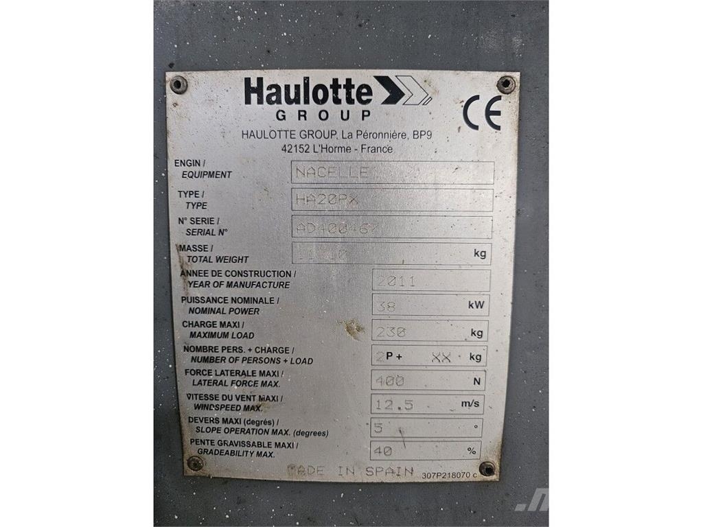 Haulotte HA20PX Plataforma de trabajo articulada